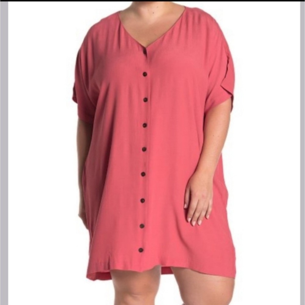 Madewell Salmon Colored Short Sleeve Full Cut Design Dress.